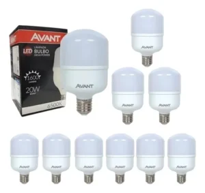 Kit 10 Lâmpadas Led 20w Bulbo 6500k Luz Branca Avant Luz Branco-frio